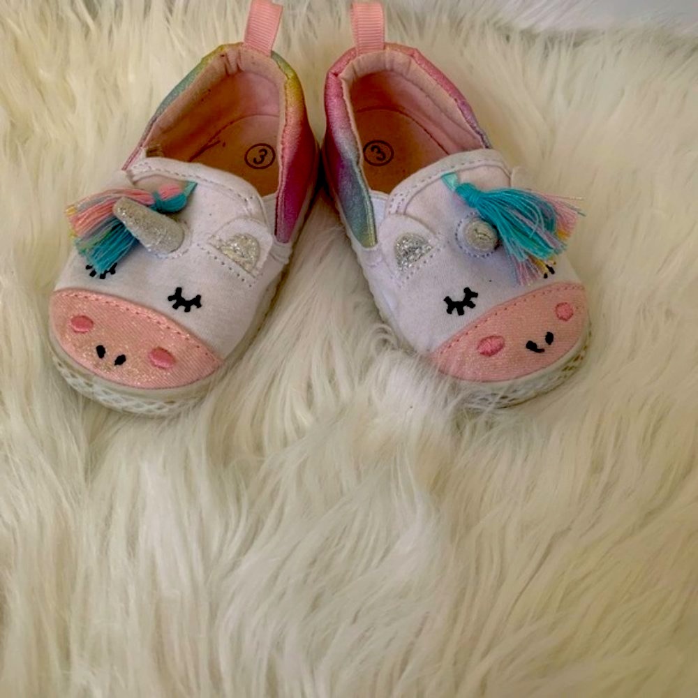 SG Footwear Toddler Girls Sneakers Slip On Unicorn Shoes Size 3